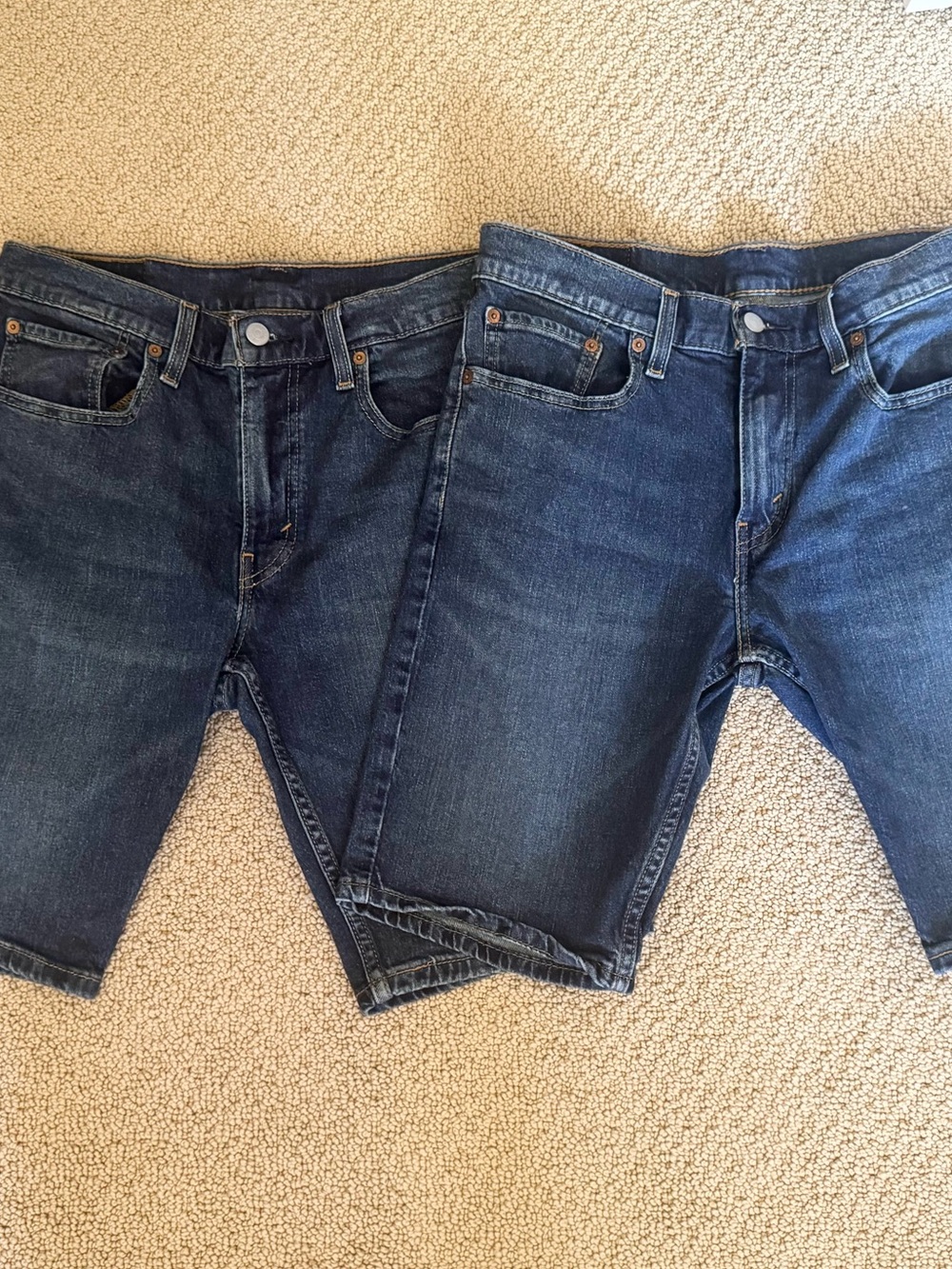 Levi's Dark Blue Denim Jean Shorts - Classic Five-Pocket